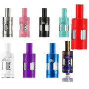 An assortment of Innokin Endura Prism T18E 2ml Vape Tank Atomizers in various colors including silver, red, green, blue, white, purple, and black.